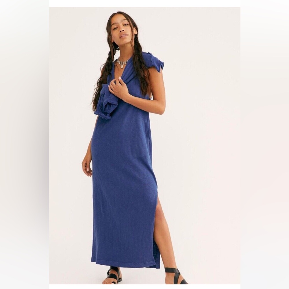 Free People FP Beach Shore to Shore Maxi Dress in Indigo XS
